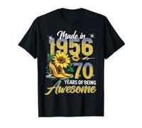 Made in 1956 Vintage 70th Birthday Floral 70 Years Old Women Camiseta