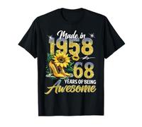 Made in 1958 Vintage 68th Birthday Floral 68 Years Old Women Camiseta