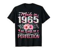 Made In 1965 Floral 60th Birthday 60 Years Of Perfection Camiseta