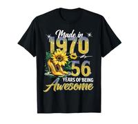 Made in 1970 Vintage 56th Birthday Floral 56 Years Old Women Camiseta
