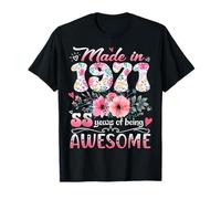 Made In 1971 Floral 55th Birthday 55 Years of Being Awesome Camiseta