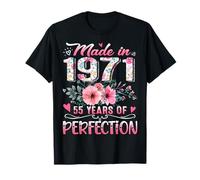 Made In 1971 Floral 55th Birthday 55 Years of Perfection Camiseta