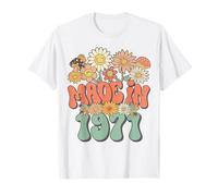Made In 1971 Floral Hippie Groovy Daisy Flower 55th Birthday Camiseta