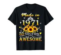 Made In 1971 Sunflower 55th B-Day 55 Years of Being Awesome Camiseta