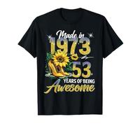 Made in 1973 Vintage 53rd Birthday Floral 53 Years Old Women Camiseta