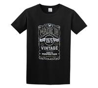 Made In 1975 Born 43Rd AnnÉE Anniversaire ÂGe PrÉSent Vintage DrÔLe Pour Cadeau Men's T-Shirt Unisex Black Cotton Hip Hop Print tee Shirts M