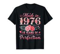Made In 1976 Floral 50th Birthday 50 Years of Perfection Camiseta