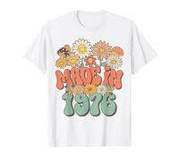 Made In 1976 Floral Hippie Groovy Daisy Flower 50th Birthday Camiseta