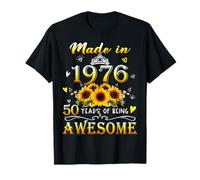 Made In 1976 Sunflower 50th B-Day 50 Years of Being Awesome Camiseta
