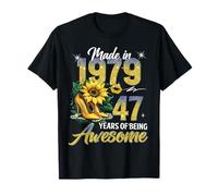 Made in 1979 Vintage 47th Birthday Floral 47 Years Old Women Camiseta