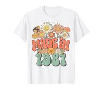 Made In 1981 Floral Hippie Groovy Daisy Flower 45th Birthday Camiseta