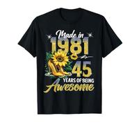 Made in 1981 Vintage 45th Birthday Floral 45 Years Old Women Camiseta