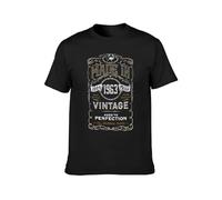 Made In 1985 Born 34Th Year Birthday Age Present Vintage Funny Gift Men's T-Shirt Unisex Black Cotton Hip Hop Print tee Shirts L