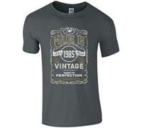 Made In 1985 T Shirt Born 34Th Year Birthday Age Present Vintage Funny Mens Gift Grey XXL