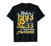 Made in 1993 Vintage 33rd Birthday Floral 33 Years Old Women Camiseta