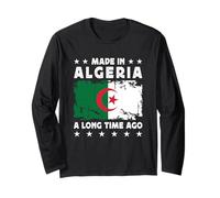 Made in Algeria a Long Time Ago Proud Algerian Algeria Flag Manga Larga