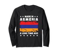Made in Armenia a Long Time Ago Proud Armenian Armenia Flag Manga Larga