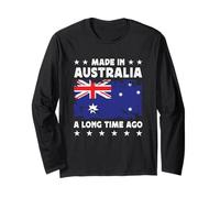 Made in Australia a Long Time Ago Australian Australia Flag Manga Larga