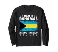 Made in Bahamas a Long Time Ago Proud Bahamian Bahamas Flag Manga Larga