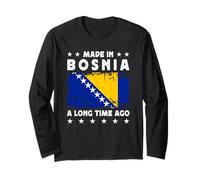 Made in Bosnia a Long Time Ago Proud Bosnian Bosnia Flag Manga Larga