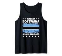 Made in Botswana a Long Time Ago Motswana Botswana Flag Camiseta sin Mangas