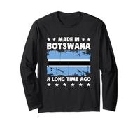 Made in Botswana a Long Time Ago Motswana Botswana Flag Manga Larga