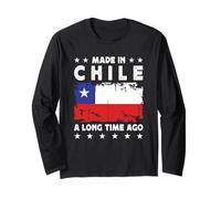 Made in Chile a Long Time Ago Proud Chilean Chile Flag Manga Larga