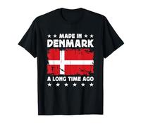 Made in Denmark a Long Time Ago Proud Danish Denmark Flag Camiseta