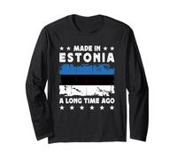 Made in Estonia a Long Time Ago Proud Estonian Estonia Flag Manga Larga