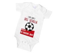 Made in Gift Body Personalizado Futbolero para Bebé - Elige Equipo y Familiar (Papá, Mamá, Abuelo...) - 100% Algodón - Regalo Original para Recién Nacido - Talla 0 a 12 Meses - Rojo