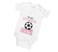 Made in Gift Body Personalizado Futbolero para Bebé - Elige Equipo y Familiar (Papá, Mamá, Abuelo...) - 100% Algodón - Regalo Original para Recién Nacido - Talla 0 a 12 Meses - Rosa