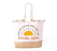 Made in Gift - Bolso Sailor Nos haces brillar Personalizado - Regalo Original para Profesores Fin de Curso | Detalle Agradecimiento Maestro o Maestra | 50 x 34 x 17,5 cm.