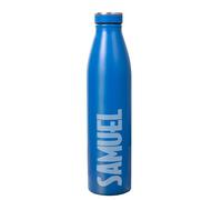 Made in Gift Botella Grande XL 28cm de Acero Inoxidable con Capacidad de 750ml Personalizada con Nombre o Texto Grabado a Láser Imborrable sobre Colores Pastel Verde o Rosa como Regalo Original (Azul)