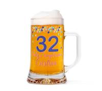 Made in Gift Jarra de Cerveza de Vidrio 50 Centilitros Personalizada en Varios Diseños de Impresión a Color con Foto, Texto y Nombres como Regalo Original para los Cerveceros (Feliz Cumpleaños)