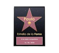 Made in Gift Lámina Enmarcada Personalizada Estrella de la Fama con Texto Diploma A4 para Pared o Marco de Mesa como Regalo Original para Cumpleaños