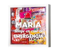 Made in Gift Marco Dulce Personalizado con Chocolates y Chuches - Regalo Original con Nombre - Kit Dulce “Romper en Caso de Emergencia” - Regalo para Cumpleaños