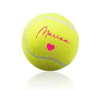 Made in Gift Pack de Tres Pelotas de Tenis/pádel Personalizadas Disponible en Color Amarillo y Rosa, Personalizable con Nombre o el Texto Que Quieras (Corazón)