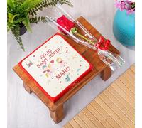 Made In Gift - Pack Sant Jordi Rosa y Bombones Personalizado con Nombre - Regalo Romántico “Te Voy a Comer a Versos” - Detalle Original con Chocolate para Pareja 23 Abril (Feliz Sant Jordi)