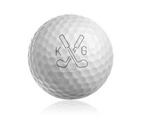 Made in Gift Pelota de Golf Personalizada con Nombre, Iniciales o el Texto Que Quieras. Regalo Original para Amantes del Deporte (Diseño Palos de Golf)