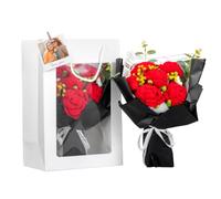 Made in Gift | Ramo de Flores de Ganchillo Personalizado con Foto | Ramo Artificial Tejido a Mano Que Nunca se Marchita | Regalo Original para Aniversario, Cumpleaños y Día de la Madre, Rosas