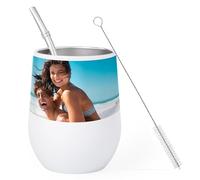 Made in Gift- Regalo Original - Mate Personalizado con Foto - Acero Inoxidable 250ml - Doble Pared Térmica - Con Bombilla y Cepillo - Ideal para Regalos Especiales