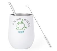 Made in Gift - Regalo Original - Mate Personalizado con Foto o Frase - Acero Inoxidable 250ml - Doble Pared Térmica - Con Bombilla y Cepillo - Ideal para Regalos Especiales