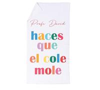 Made in Gift Regalo Original Toalla de algodón Personalizada para Profesores en Fin de Curso 140 x 79 cm (Haces Que el Cole Mole)