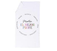 Made in Gift Regalo Original Toalla de algodón Personalizada para Profesores en Fin de Curso 140 x 79 cm (Palabras para profe)