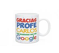 Made in Gift Taza Blanca de Cerámica con Asa 33cl para Profesores Personalizada con Nombre o Texto y Fotos de Regalo Original para Fin de Curso Apta para Microondas y Lavavajillas (Google)