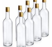 made in home - Botellas de vino de cristal de 750 ml - Botella con tapón de rosca | Transparente | Set 8, 24 o 48 unidades | Ideal para vino, licor y bebidas caseras (8)