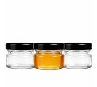 made in home - Tarros de cristal pequeños | Capacidad de 30 ml | Tapa de rosca | To 43 tarros redondos para mermelada de frutas, tarros de miel para conservas (80, negro, 30 ml)