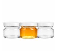made in home - Tarros de cristal pequeños | Capacidad de 30 ml | Tapa de rosca | To 43 tarros redondos para mermelada de frutas, tarros de miel para conservas (40, blanco, 30 ml)