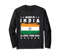 Made in India a Long Time Ago Proud Indian India Flag Manga Larga
