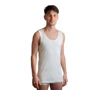 Made in Italy-3 - Camiseta sin mangas para hombre remero de hombro ancho 100% algodón, paquete de 3 unidades, Color blanco., XXL